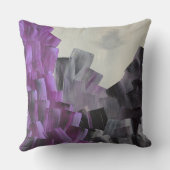 Abstract Brush Strokes in Purple, Gray, and Black クッション (裏面)