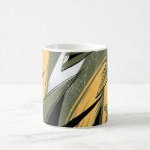 Abstract Brush Strokes with Olive Green & Yellow コーヒーマグカップ (中央)