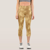 Abstract Brushed Gold Texture カプリレギンス (正面)
