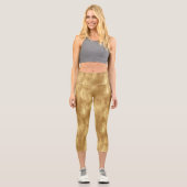 Abstract Brushed Gold Texture カプリレギンス (正面)