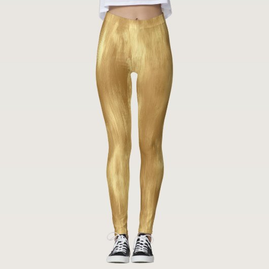Abstract Brushed Gold Texture レギンス (正面)