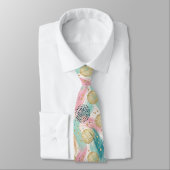 Abstract Brushstroke & Dot Pattern - Gold Accents ネクタイ (タイ)