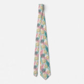 Abstract Brushstroke & Dot Pattern - Gold Accents ネクタイ (裏面)