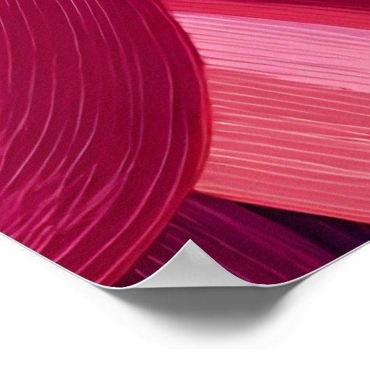 Abstract Brushstroke Ribbons. Modern Valentine Art ポスター (角)