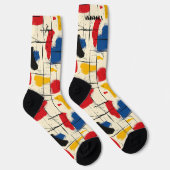 Abstract Brushstroke Socks with Bold Color Design ソックス (右)