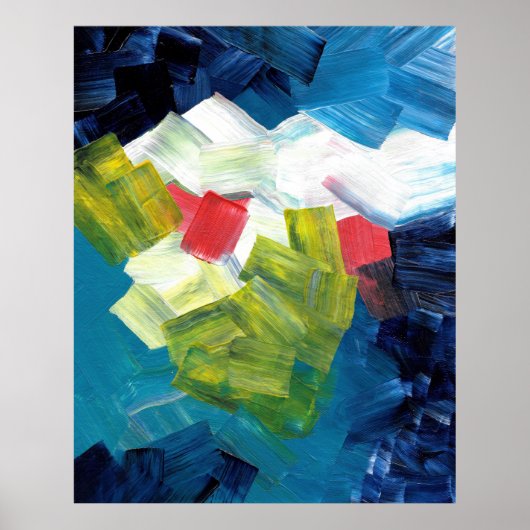 Abstract Brushstrokes in Blue, Green, and Red ポスター (正面)