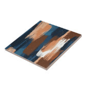 Abstract Brushstrokes in Blue, White & Brown タイル (側面)