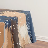 Abstract Brushstrokes in Blue, White & Brown (2) テーブルクロス (インサイチュ)