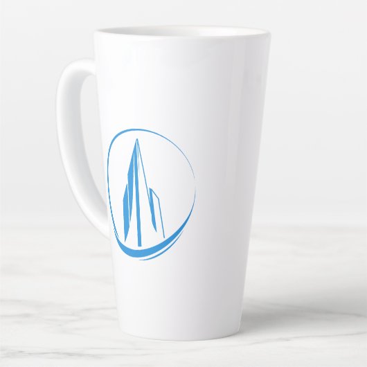 Abstract Building Peak Cityscape Circle カフェラテマグ (左アングル)