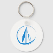 Abstract Building Peak Cityscape Circle キーホルダー (正面)