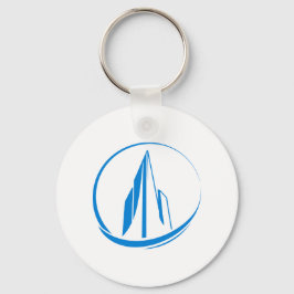 Abstract Building Peak Cityscape Circle キーホルダー