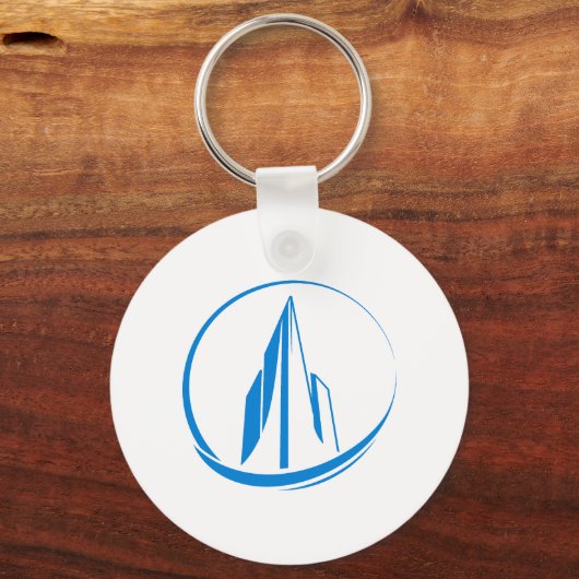 Abstract Building Peak Cityscape Circle キーホルダー (正面)