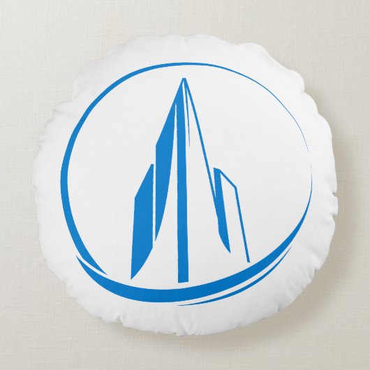 Abstract Building Peak Cityscape Circle ラウンドクッション (正面)