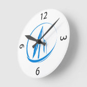 Abstract Building Peak Cityscape Circle ラウンド壁時計 (傾斜)