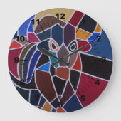 Abstract Bull Painting by Alfred Fox ラージ壁時計 (正面)