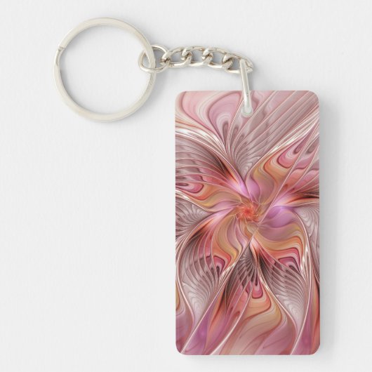 Abstract Butterfly Colorful Fantasy Fractal Art キーホルダー (正面)