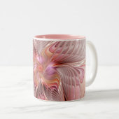 Abstract Butterfly Colorful Fantasy Fractal Art ツートーンマグカップ (正面右)