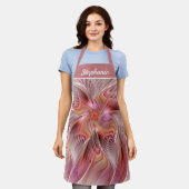 Abstract Butterfly Colorful Fantasy Fractal Name エプロン (着用した状態)