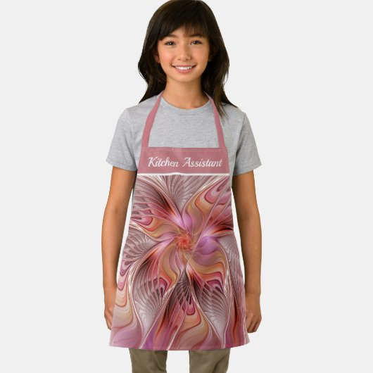 Abstract Butterfly Colorful Fantasy Fractal Text エプロン (インサイチュ)