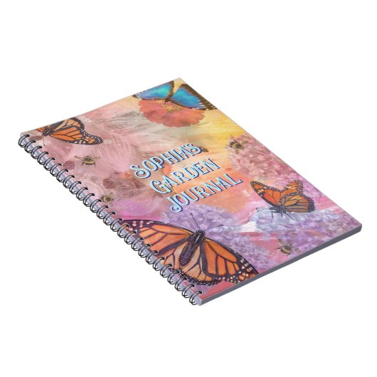 Abstract Butterfly Personalized Garden Journal ノートブック (右側)