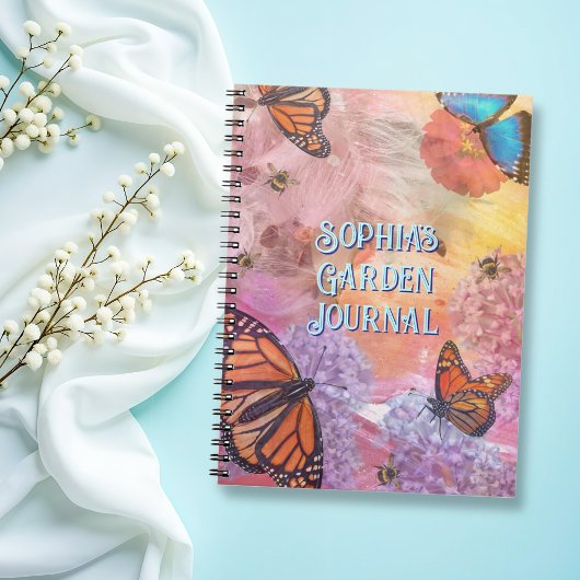 Abstract Butterfly Personalized Garden Journal ノートブック