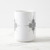 Abstract Calligraphy Compass - Premium Ceramic Mug モーフィングマグカップ (中央)