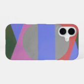 Abstract Calm Gray Circle Phone Case iPhone 16ケース (裏面横)