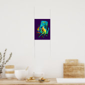 ABSTRACT CAT ART EXTRA COLORFUL BY SIXSOX ポスター (キッチン)