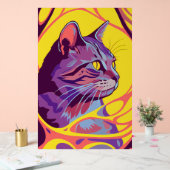Abstract Cat: Pop Art Psychedelic Swirl アクリルサイン (ウェディング)