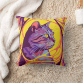 Abstract Cat: Pop Art Psychedelic Swirl クッション (ブランケット)