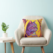 Abstract Cat: Pop Art Psychedelic Swirl クッション (椅子)