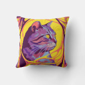 Abstract Cat: Pop Art Psychedelic Swirl クッション (裏面)