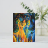 Abstract Cat Portrait Amidst Galactic Wonders ポストカード (スタンド正面)