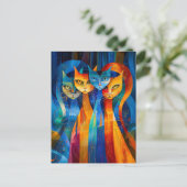 Abstract Cat Portrait Amidst Galactic Wonders ポストカード (スタンド正面)