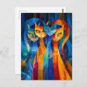 Abstract Cat Portrait Amidst Galactic Wonders ポストカード (正面/裏面)