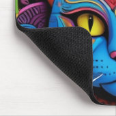 Abstract Cat With Yellow Eyes マウスパッド (コーナー)