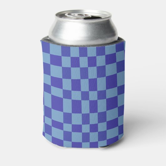 Abstract Checkerboard Blue Custom Baby Shower 缶クーラー (缶裏面)