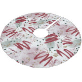 Abstract Cheer in Maroon, Gold & Evergreen ブラッシュドポリエステルツリースカート (アングル)