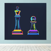 Abstract chess キャンバスプリント (インサイチュ (ウッドフロア))