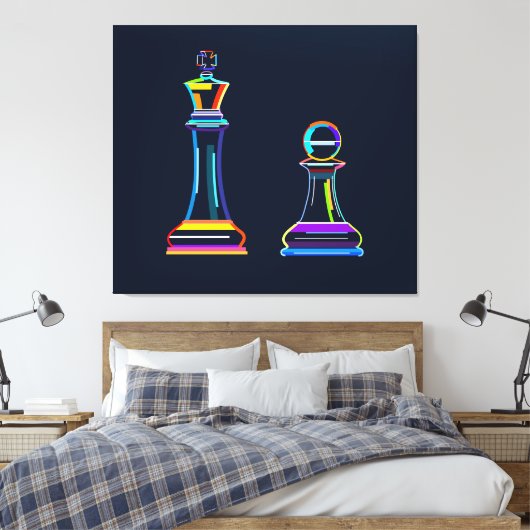 Abstract chess キャンバスプリント (インサイチュ (寝室))