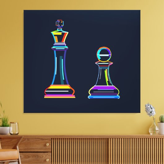 Abstract chess キャンバスプリント (インサイチュ (リビング))