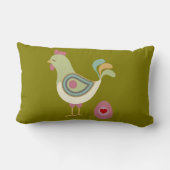 Abstract Chicken & Egg Pillow – Forest Green ランバークッション (裏面)