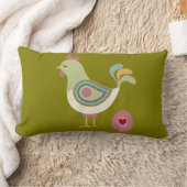 Abstract Chicken & Egg Pillow – Forest Green ランバークッション (ブランケット)