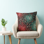 Abstract Christmas Pillow – Modern Red & Green クッション (椅子)