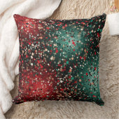 Abstract Christmas Pillow – Modern Red & Green クッション (ブランケット)