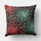 Abstract Christmas Pillow – Modern Red & Green クッション (裏面)