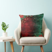 Abstract Christmas Pillow – Modern Red & Green クッション (椅子)