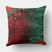 Abstract Christmas Pillow – Modern Red & Green クッション (裏面)