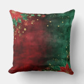 Abstract Christmas Pillow – Modern Red & Green クッション (正面)