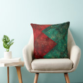 Abstract Christmas Pillow – Modern Red & Green クッション (椅子)